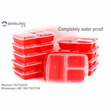 Recipientes de almacenamiento de alimentos venta caliente desechables FDA aprobado caja de almuerzo de plástico bento con tapa resistente a fugas